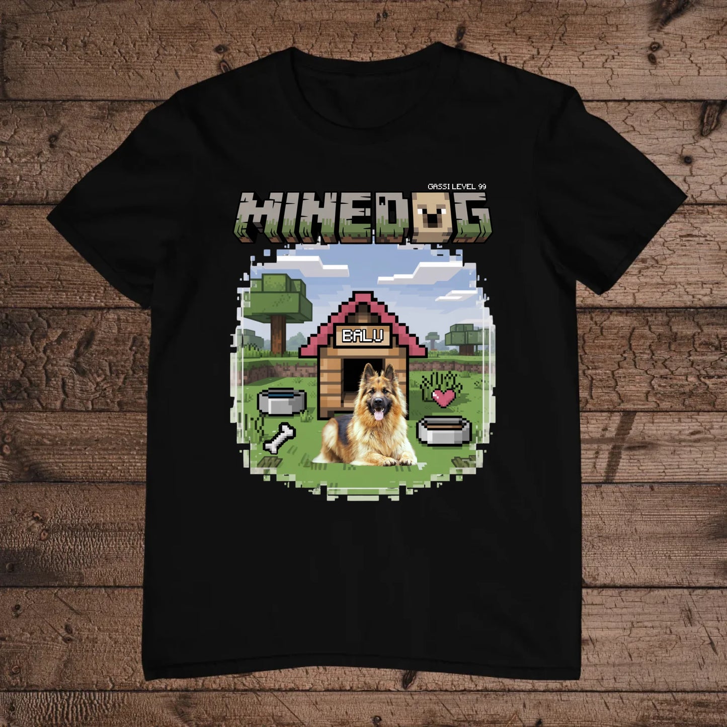 holz Flatlay mockup schwarz